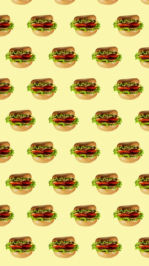 Burger flat animation color background Stock Footage 233433543