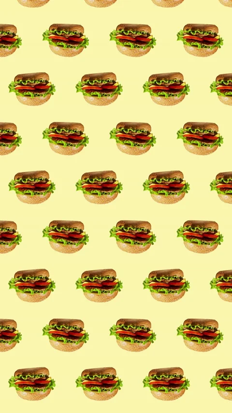 Burger flat animation color background Stock Footage 233433733