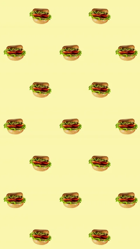 Burger flat animation color background Stock Footage 233433887
