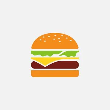 Burger flat design illustration Stock Illustration