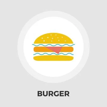 Burger flat icon Stock Illustration