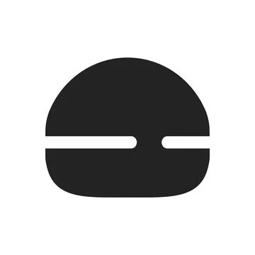 Burger Flat Silhouette Fast Food Icon Vector Illustration 库存插图