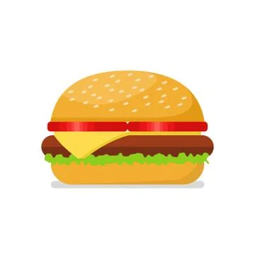 Burger in flat style Stock Illustration
