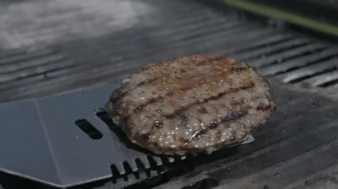 Burger Flip on Grill Stock Footage 50518275