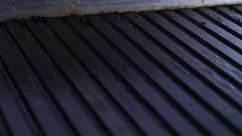 Burger flipped on the stone grill. Preparing of the burger Stock Footage 86176980