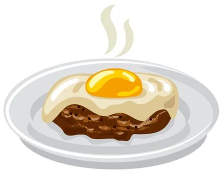 Burger with fried egg Stock Illustration