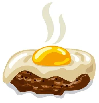 Burger with fried egg Stock Illustration