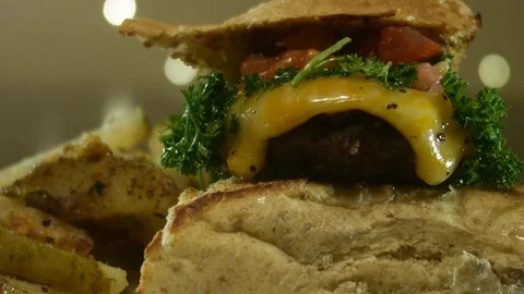 Burger fries dolly in Stock Footage 75039072