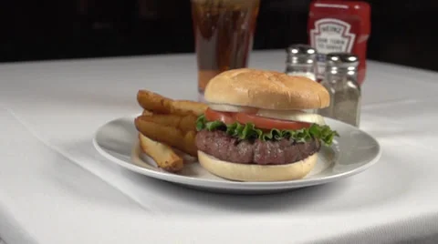 Burger &amp; Fries Stock Footage 34077494
