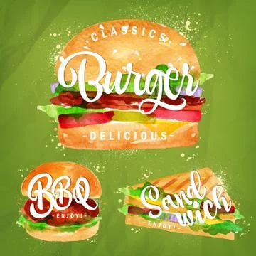 Burger green Stock Illustration