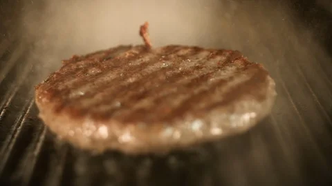 Burger on a Grill Close-up Stock Footage 95183776