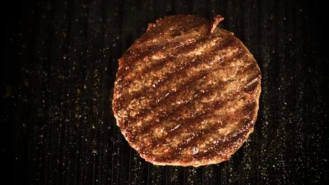 Burger on a grill Stock Footage 95183525