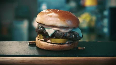 Burger Grilled Veggie Stock Footage 63150211