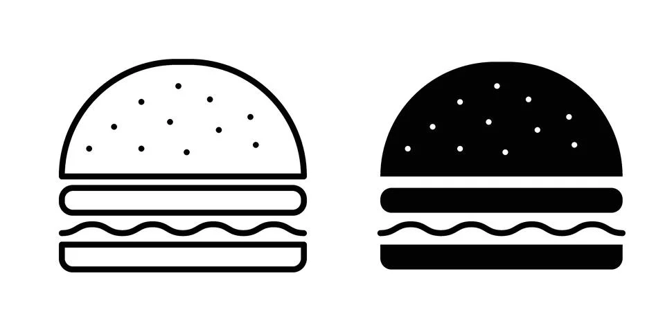 Burger icon for design projects and web UI Stock Illustration
