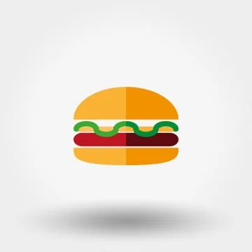 Burger  icon. Flat Stock Illustration
