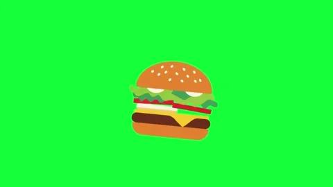 Burger icon on green screen Stock-Footage 326625131