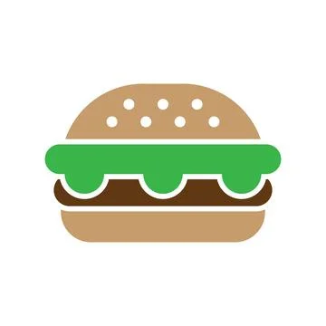 Burger icon logo design template isolated illustration Stock Illustration