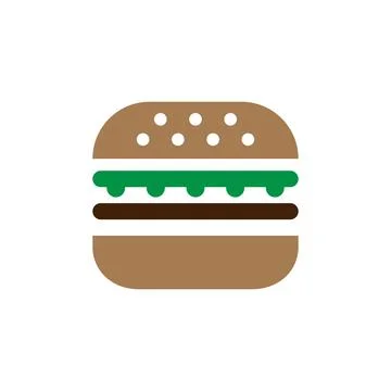Burger icon logo design template isolated illustration Stock Illustration