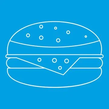 Burger icon outline Stock Illustration