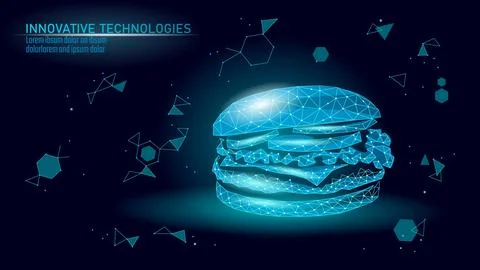 Burger icon representation. Polygonal hamburger graphic innovative depiction 库存插图