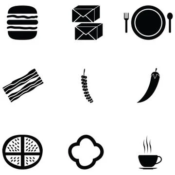 Burger icon set Illustrazione stock