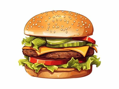 Burger Icon on Transparent Background Stockillustratie