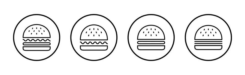 Burger icon vector. burger sign and symbol. hamburger Stock Illustration