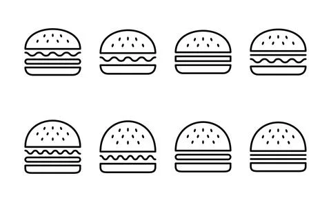 Burger icon vector. burger sign and symbol. hamburger Stock Illustration