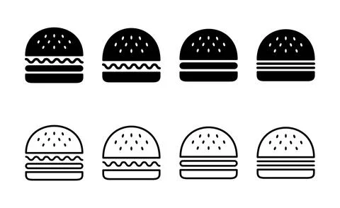 Burger icon vector. burger sign and symbol. hamburger Stock Illustration
