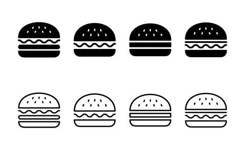 Burger icon vector. burger sign and symbol. hamburger Stock Illustration