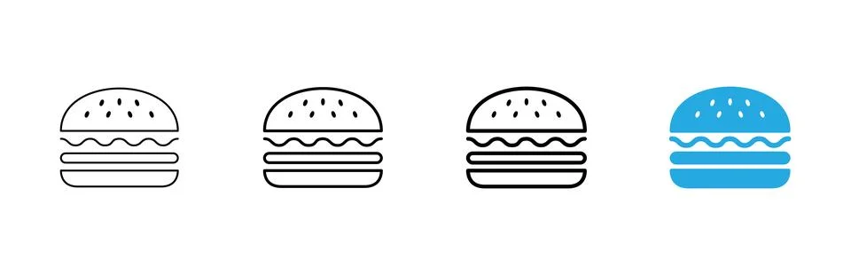 Burger icon vector. burger sign and symbol. hamburger Stock Illustration