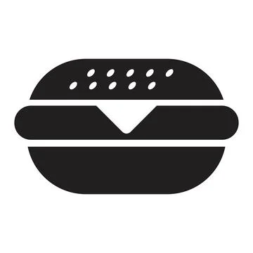 Burger icon vector design template in black color isolated sign on white back Stock Illustration