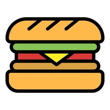 Burger icon vector flat Stock Illustration