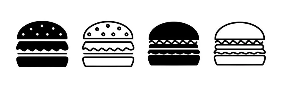 Burger icon vector. hamburger logo icon. fast food icon Stock Illustration