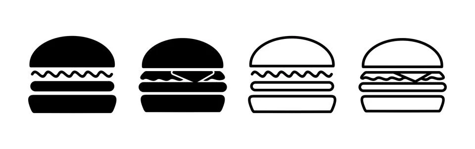 Burger icon vector. hamburger logo icon. fast food icon Stock Illustration