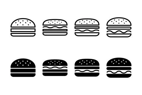 Burger icon vector illustration. burger sign and symbol. hamburger Stock Illustration