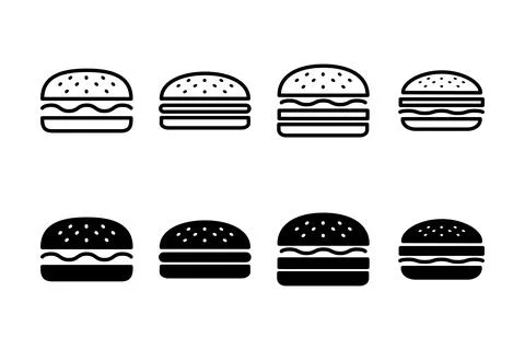 Burger icon vector illustration. burger sign and symbol. hamburger Stock Illustration