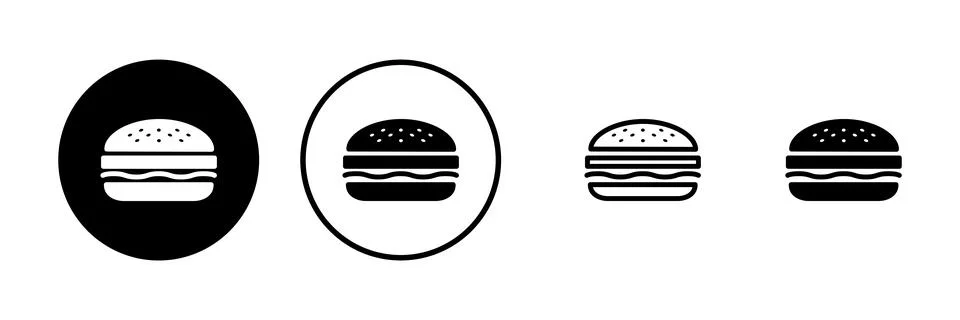 Burger icon vector illustration. burger sign and symbol. hamburger Illustrazione stock
