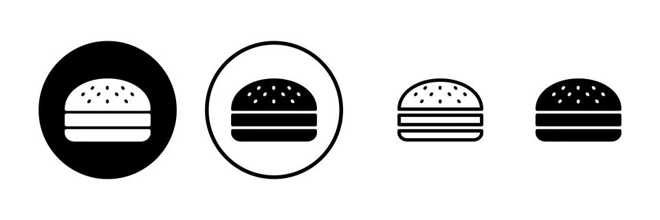 Burger icon vector illustration. burger sign and symbol. hamburger Illustrazione stock