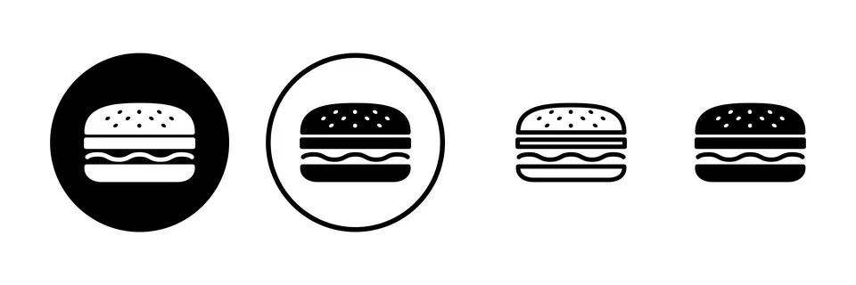 Burger icon vector illustration. burger sign and symbol. hamburger Stock Illustration