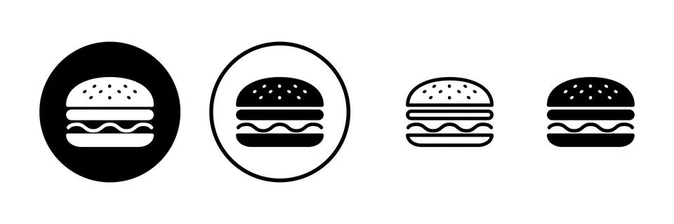 Burger icon vector illustration. burger sign and symbol. hamburger Illustrazione stock