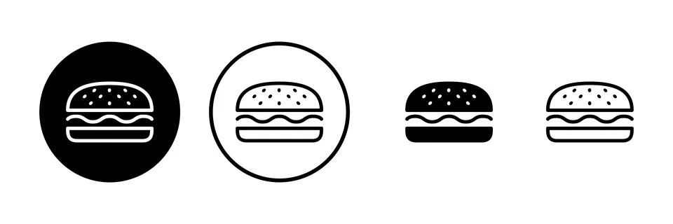 Burger icon vector illustration. burger sign and symbol. hamburger Stock Illustration