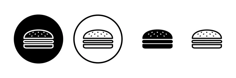 Burger icon vector illustration. burger sign and symbol. hamburger Stock Illustration