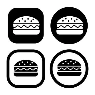 Burger icon vector illustration symbol Isolated template. Illustrazione stock