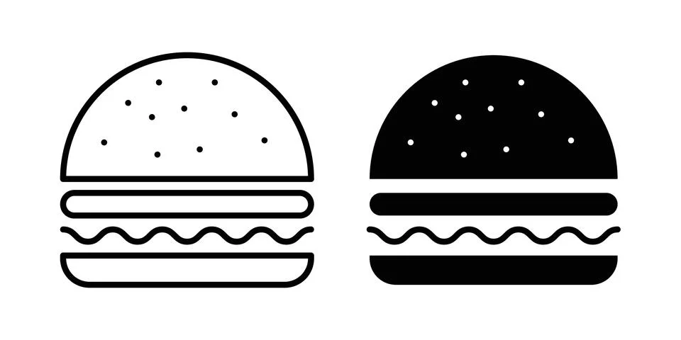Burger icon vector symbol graphics Illustrazione stock