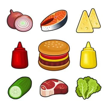 Burger icons set Иллюстрация