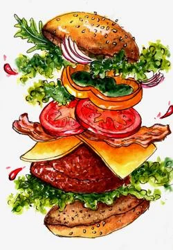 Burger Stock Illustration