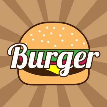 Burger illustration flat design vector for template Illustrazione stock