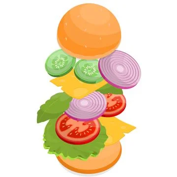 Burger Ingredients Stock Illustration