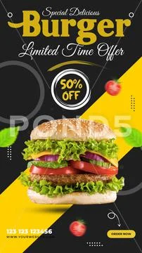Burger Instagram Post Template PSD-Vorlage